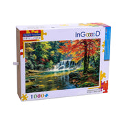 Ingooood-Jigsaw Puzzle 1000 Pieces-Sneak Peek Series-Tranquil waterfall_IG-1584 Entertainment Toys for Adult Graduation or Birthday Gift Home Decor - Ingooood_US