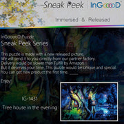 Ingooood-Jigsaw Puzzle 1000 Pieces-Sneak Peek Series-Tree house in the evening_IG-1431 Entertainment Toys for Adult Graduation or Birthday Gift Home Decor - Ingooood