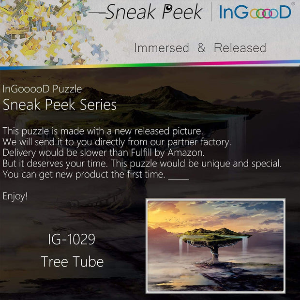 Ingooood-Jigsaw Puzzle 1000 Pieces-Sneak Peek Series-Tree Tube_IG-1029 Entertainment Toys for Adult Special Graduation or Birthday Gift Home Decor - Ingooood