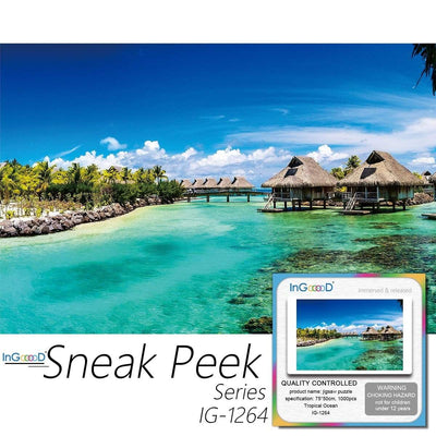 Ingooood-Jigsaw Puzzle 1000 Pieces-Sneak Peek Series-Tropical Ocean_IG-1264 Entertainment Toys for Adult Special Graduation or Birthday Gift Home Decor - Ingooood