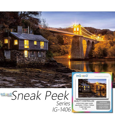 Ingooood-Jigsaw Puzzle 1000 Pieces-Sneak Peek Series-Twilight Night Scene_IG-1406 Entertainment Toys for Adult Special Graduation or Birthday Gift Home Decor - Ingooood