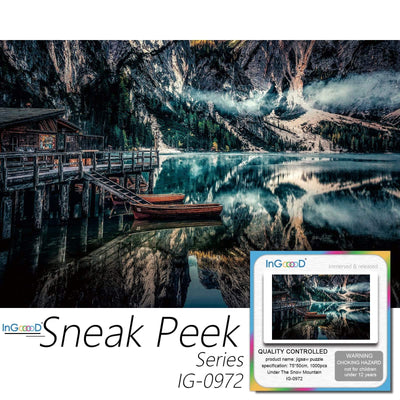 Ingooood-Jigsaw Puzzle 1000 Pieces-Sneak Peek Series-Under The Snow Mountain_IG-0972 Entertainment Toys for Graduation or Birthday Gift Home Decor - Ingooood