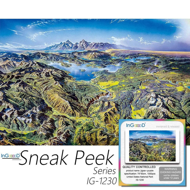 Ingooood-Jigsaw Puzzle 1000 Pieces-Sneak Peek Series-United States National Park_IG-1230 Entertainment Toys for Adult Special Graduation or Birthday Gift Home Decor - Ingooood