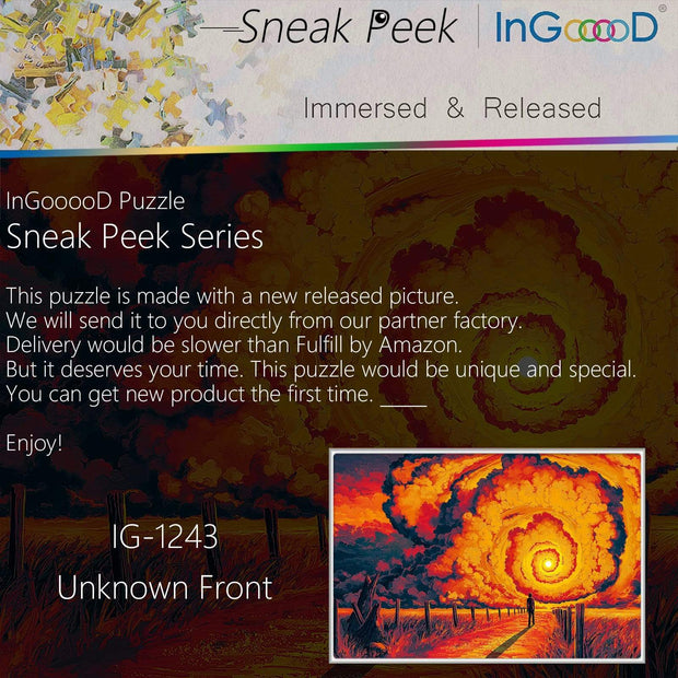 Ingooood-Jigsaw Puzzle 1000 Pieces-Sneak Peek Series-Unknown Front_IG-1243 Entertainment Toys for Adult Special Graduation or Birthday Gift Home Decor - Ingooood