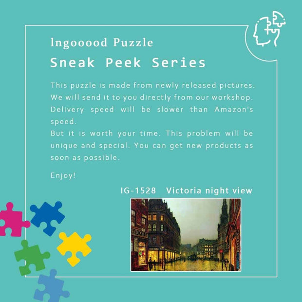 Ingooood-Jigsaw Puzzle 1000 Pieces-Sneak Peek Series-Victoria night view_IG-1528 Entertainment Toys for Adult Graduation or Birthday Gift Home Decor - Ingooood