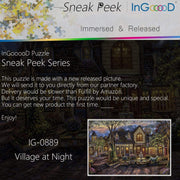 Ingooood- Jigsaw Puzzle 1000 Pieces- Sneak Peek Series-Village at Night_IG-0889 Entertainment Toys for Adult Graduation or Birthday Gift Home Decor - Ingooood