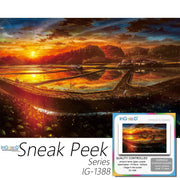 Ingooood-Jigsaw Puzzle 1000 Pieces-Sneak Peek Series-Village in The Sunset_IG-1388 Entertainment Toys for Adult Special Graduation or Birthday Gift Home Decor - Ingooood
