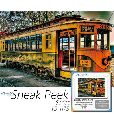 Ingooood-Jigsaw Puzzle 1000 Pieces-Sneak Peek Series- Vintage Bus_IG-1175 Entertainment Toys for Adult Special Graduation or Birthday Gift Home Decor - Ingooood