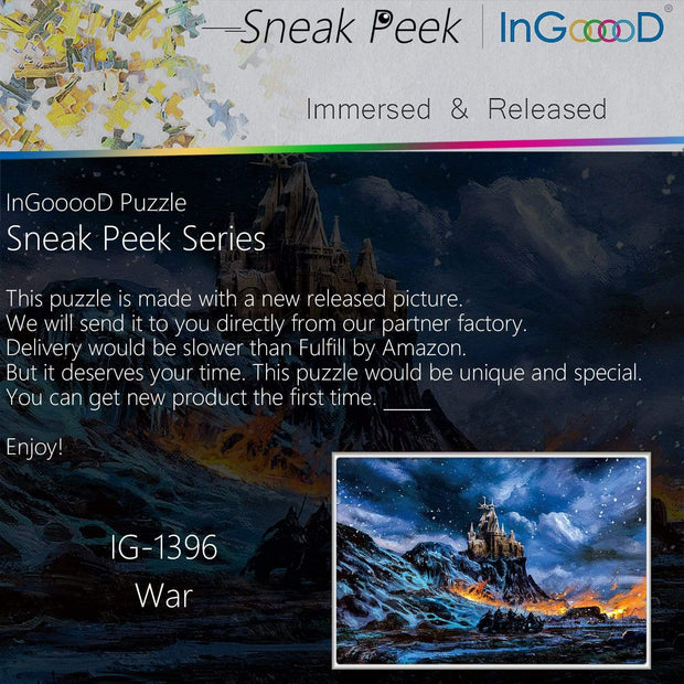 Ingooood-Jigsaw Puzzle 1000 Pieces-Sneak Peek Series-War_IG-1396 Entertainment Toys for Adult Special Graduation or Birthday Gift Home Decor - Ingooood