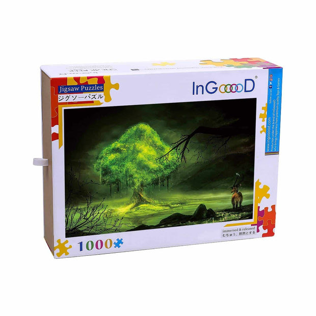 Ingooood-Jigsaw Puzzle 1000 Pieces-Sneak Peek Series-Weeping willow_IG-1572 Entertainment Toys for Adult Graduation or Birthday Gift Home Decor - Ingooood_US