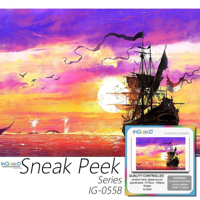 Ingooood- Jigsaw Puzzle 1000 Pieces- Sneak Peek Series- Whaler_IG-0558 Entertainment Toys for Adult Special Graduation or Birthday Gift Home Decor - Ingooood