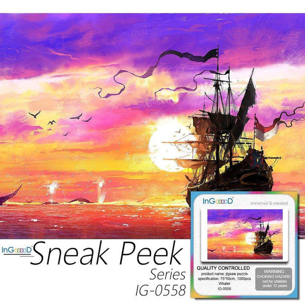 Ingooood- Jigsaw Puzzle 1000 Pieces- Sneak Peek Series- Whaler_IG-0558 Entertainment Toys for Adult Special Graduation or Birthday Gift Home Decor - Ingooood