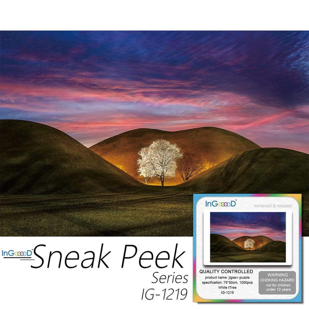 Ingooood-Jigsaw Puzzle 1000 Pieces-Sneak Peek Series-White tTree_IG-1219 Entertainment Toys for Adult Special Graduation or Birthday Gift Home Decor - Ingooood