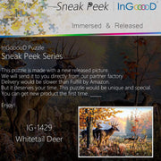 Ingooood-Jigsaw Puzzle 1000 Pieces-Sneak Peek Series-Whitetail Deer_IG-1429 Entertainment Toys for Adult Graduation or Birthday Gift Home Decor - Ingooood