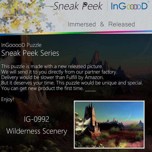 Ingooood-Jigsaw Puzzle 1000 Pieces-Sneak Peek Series-Wilderness Scenery_IG-0992 Entertainment Toys for Graduation or Birthday Gift Home Decor - Ingooood