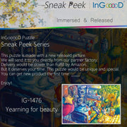 Ingooood-Jigsaw Puzzle 1000 Pieces-Sneak Peek Series-Yearning for beauty_IG-1476 Entertainment Toys for Adult Graduation or Birthday Gift Home Decor - Ingooood
