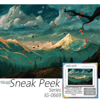 Ingooood- Jigsaw Puzzle 1000 Pieces- Snow Mountain in The Distance_IG-0669 Entertainment Toys for Adult Special Graduation or Birthday Gift Home Decor - Ingooood