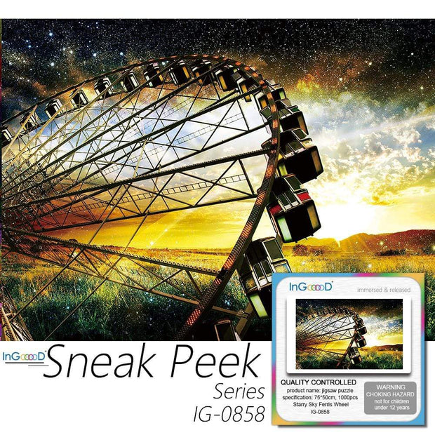 Ingooood- Jigsaw Puzzle 1000 Pieces- Starry Sky Ferris Wheel_IG-0858 Entertainment Toys for Adult Special Graduation or Birthday Gift Home Decor - Ingooood