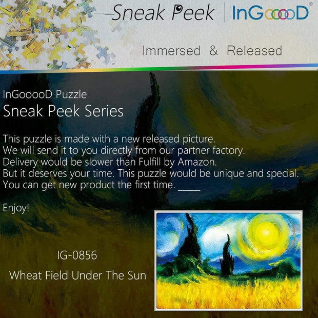 Ingooood- Jigsaw Puzzle 1000 Pieces- Wheat Field Under The Sun_IG-0856 Entertainment Toys for Adult Special Graduation or Birthday Gift Home Decor - Ingooood