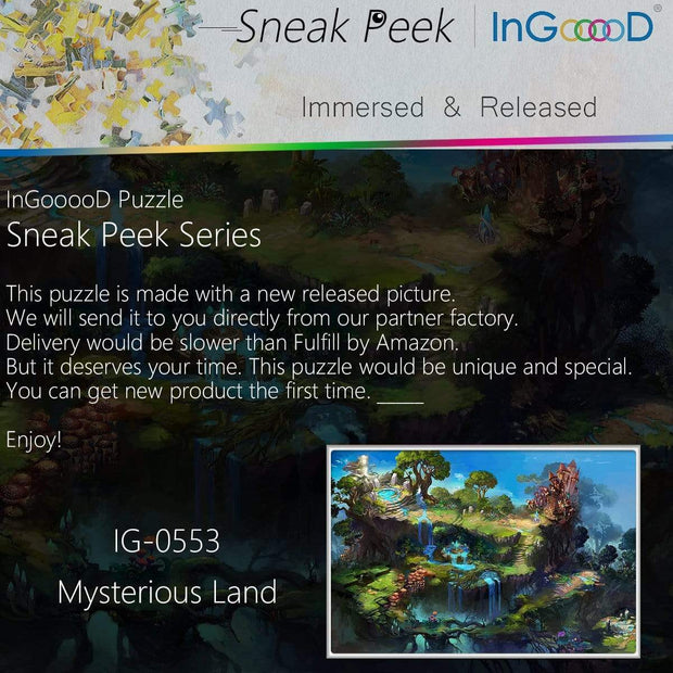 Ingooood Plastic Jigsaw Puzzle 1000 Pieces for Adult - Mysterious Land - Ingooood