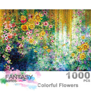 Ingooood Wooden Jigsaw Puzzle 1000 Pieces for Adult - Colorful Flowers Watercolor Painting - Ingooood