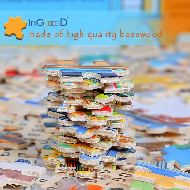 Ingooood Wooden Jigsaw Puzzle 1000 Pieces for Adult - Doors and windows of world - Ingooood