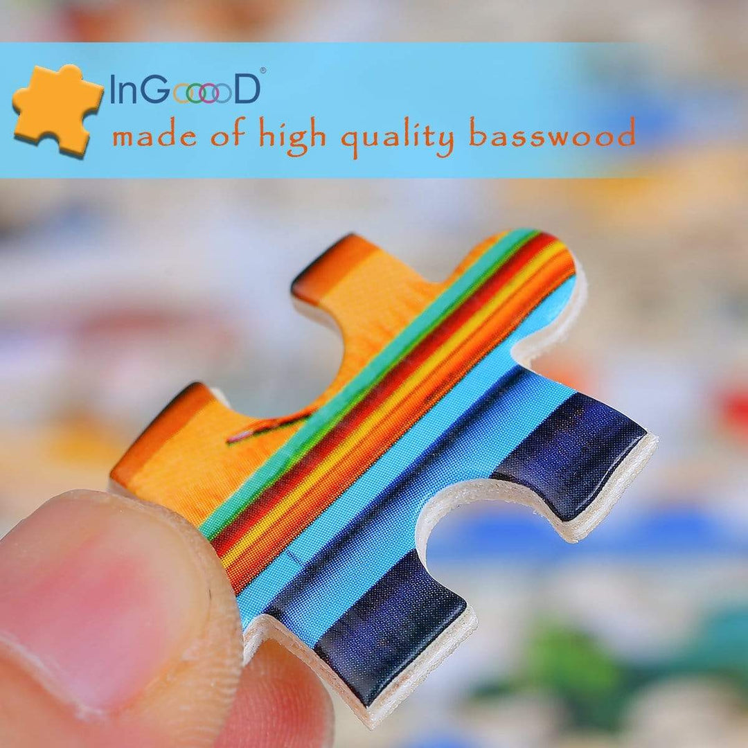 Ingooood Wooden Jigsaw Puzzle 1000 Pieces for Adult - Doors and window
