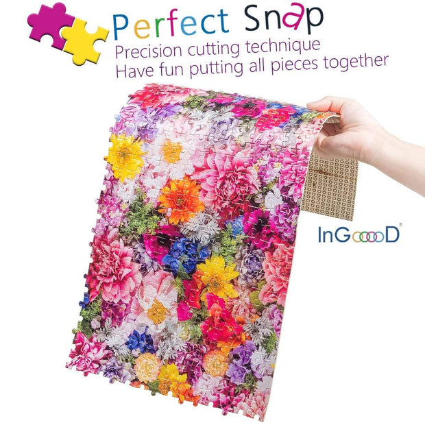 Ingooood Wooden Jigsaw Puzzle 1000 Pieces for Adult - Flower - Ingooood