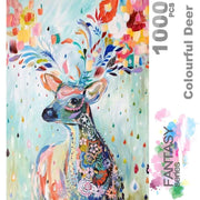 Ingooood Wooden Jigsaw Puzzle 1000 Pieces for Adult - Flower Raindrop Colourful Deer - Ingooood