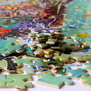 Ingooood Wooden Jigsaw Puzzle 1000 Pieces for Adult - Flower Raindrop Colourful Deer - Ingooood