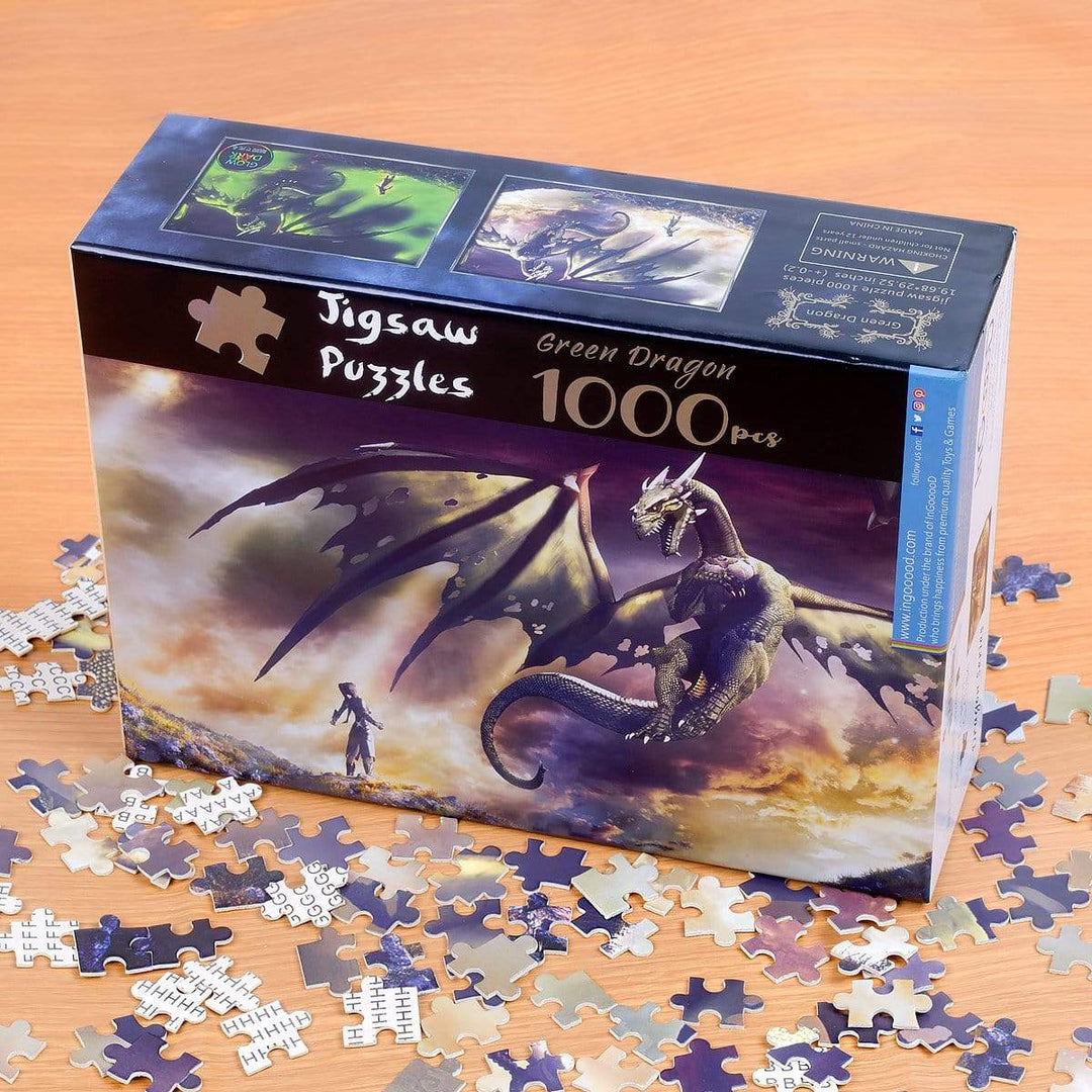 Ingooood Wooden Jigsaw Puzzle 1000 Pieces for Adult - Green