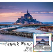 Ingooood Wooden Jigsaw Puzzle 1000 Pieces for Adult - Mont Saint-Michel view in the sunset light - Ingooood