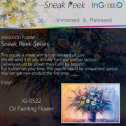 Ingooood Wooden Jigsaw Puzzle 1000 Pieces for Adult - Oil Painting Flower2 - Ingooood