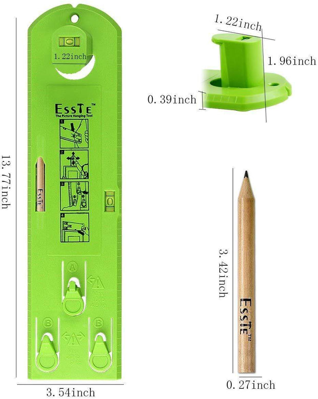 Picture Frame Level Ruler - Suspension measurement marking position tool with a pencil for measuring the suspension and horizontal wall of the roof - Ingooood