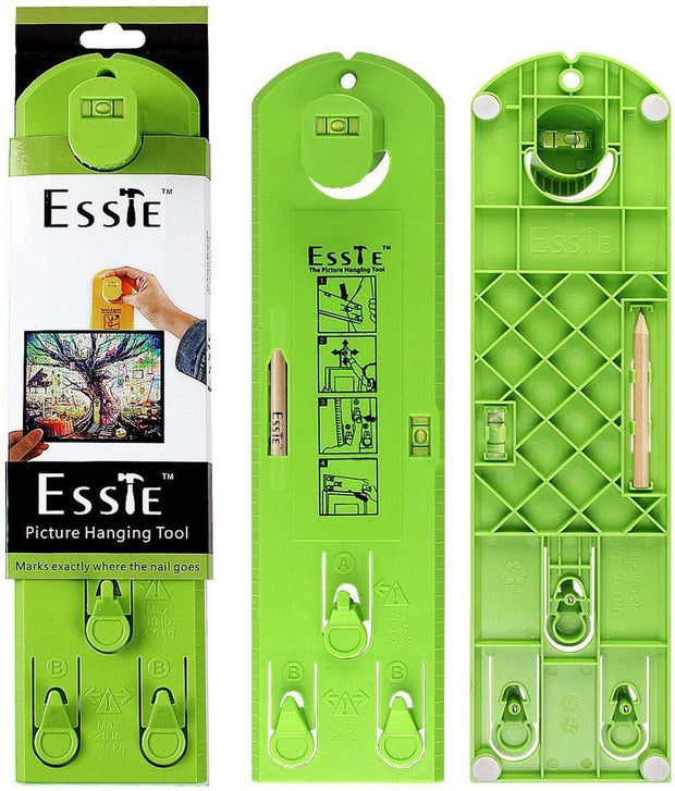 Picture Frame Level Ruler - Suspension measurement marking position tool with a pencil for measuring the suspension and horizontal wall of the roof - Ingooood