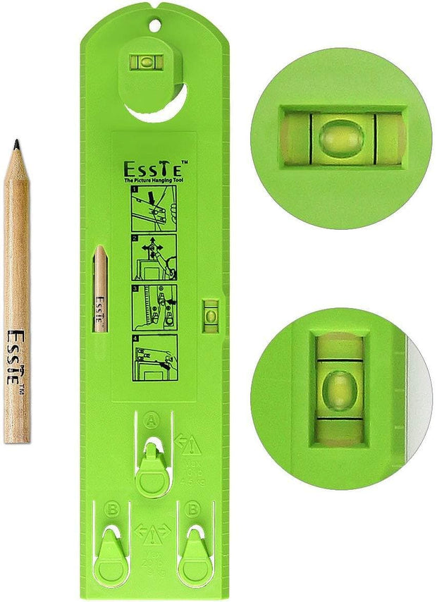 Picture Frame Level Ruler - Suspension measurement marking position tool with a pencil for measuring the suspension and horizontal wall of the roof - Ingooood